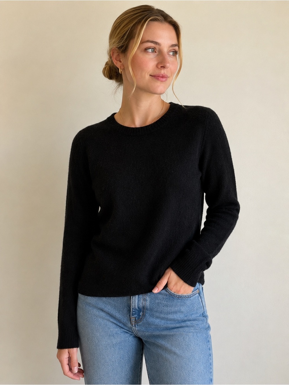 Vintage Banana Republic 100% Lambswool Crewneck Sweater Black Size XS